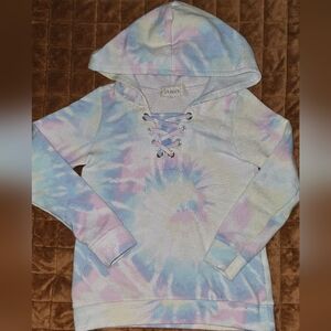 Girls Pastel Tie Dye Lace Up Hoodie | B’Tween | Size 7